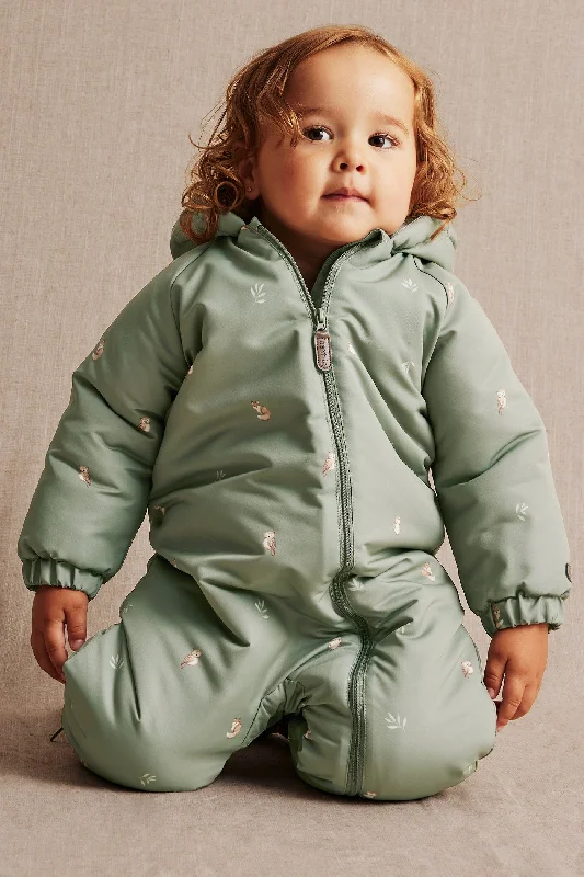 Trendy Dresses Baby green animal pattern overall