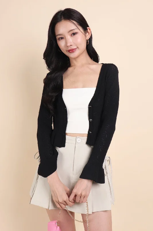 Simple Comfort DANNI FLAIR CARDIGAN IN BLACK