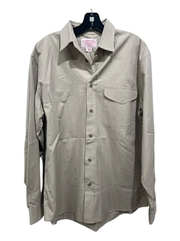 End Of The Year Filson Size M Beige Cotton Solid Front Pocket Button Down Long Sleeve Shirt End Of The Year Filson Size M Beige Cotton Solid Front Pocket Button Down Long Sleeve Shirt