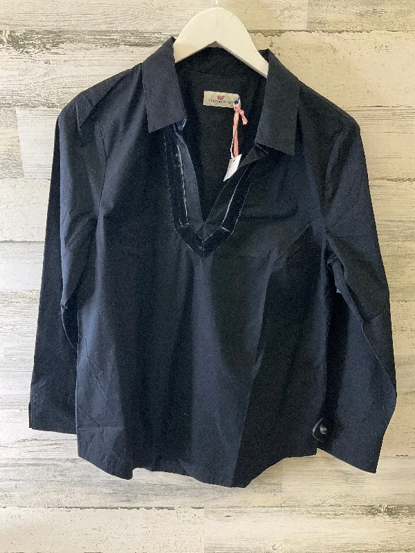 Easy Style Top Long Sleeve By Vineyard Vines In Black, Size: S