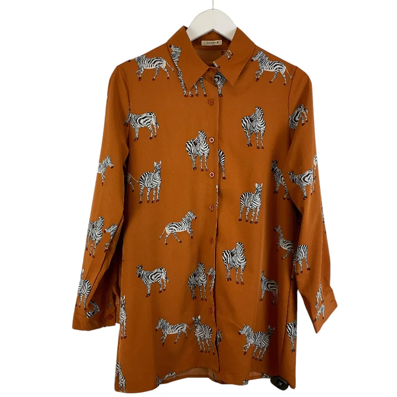 Cozy Chic Wear Top Long Sleeve By Clothes Mentor In Orange, Size: M