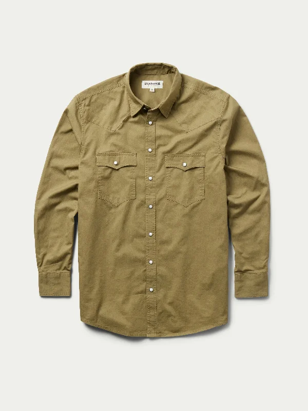 Comfortable Fashion Slub Twill Shirt with Snaps