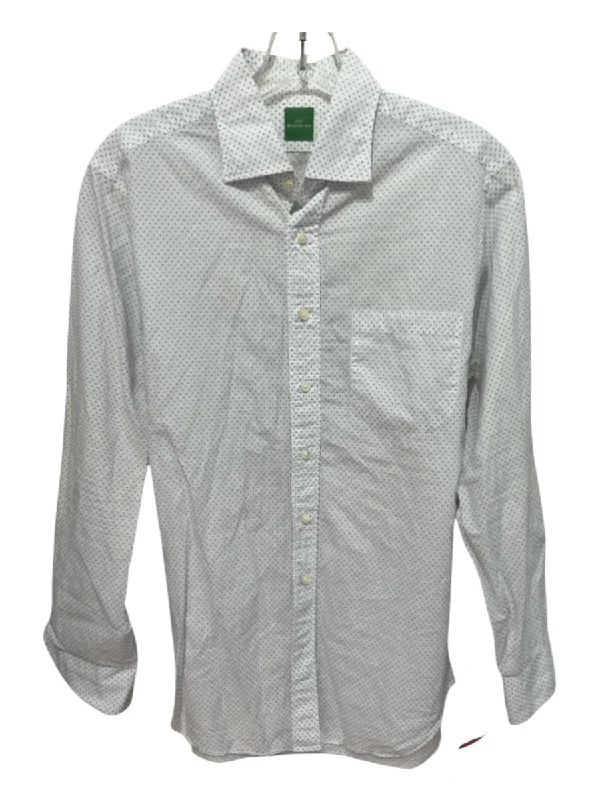 Goddess Outfit Sid Mashburn Size M White & Blue Cotton Blend Dots Button Down Long Sleeve Shirt Goddess Outfit Sid Mashburn Size M White & Blue Cotton Blend Dots Button Down Long Sleeve Shirt