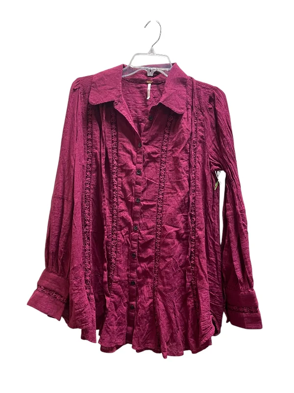 Versatile Comfort Tunic Long Sleeve By Free People In Pink, Size: M