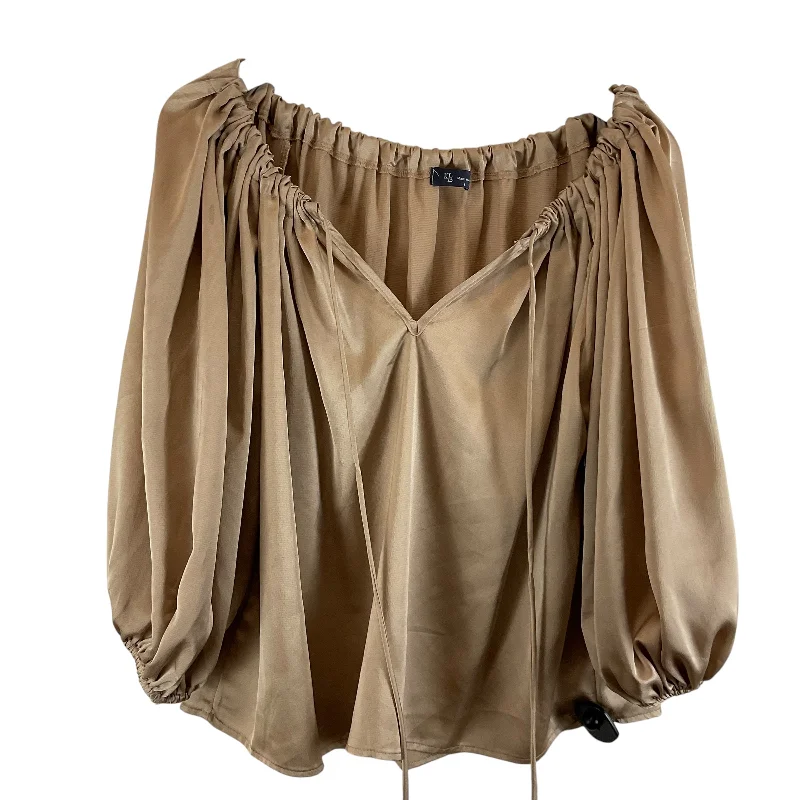 Effortless Elegance Top Long Sleeve By Clothes Mentor In Bronze, Size: L