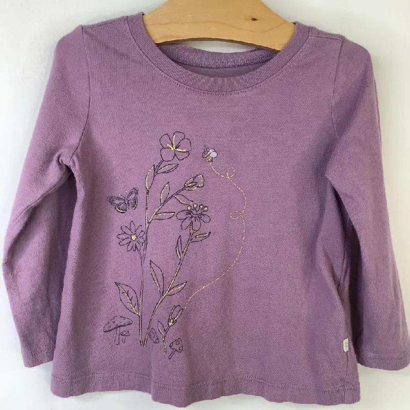Warm Atmosphere Size 12-18m: Gap Light Purple Gold Flowers & Butterfly Long Sleeve T Warm Atmosphere Size 12-18m: Gap Light Purple Gold Flowers & Butterfly Long Sleeve T