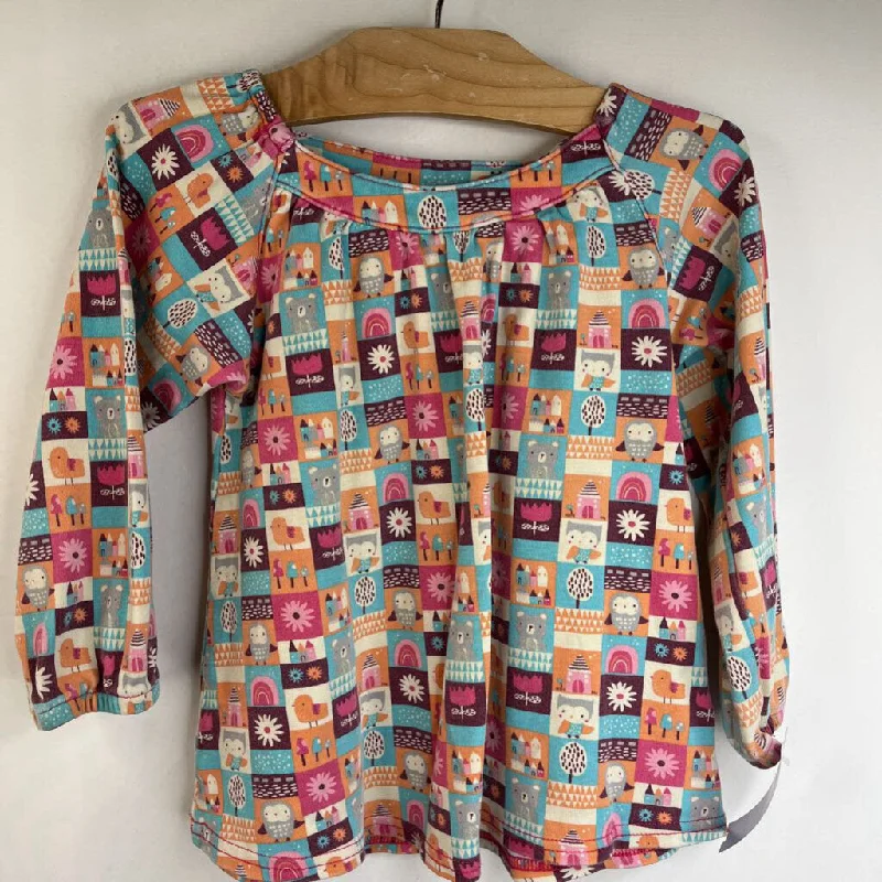 Noble And Elegant Size 4: Zutano Colorful Owls & Flowers Long Sleeve Shirt