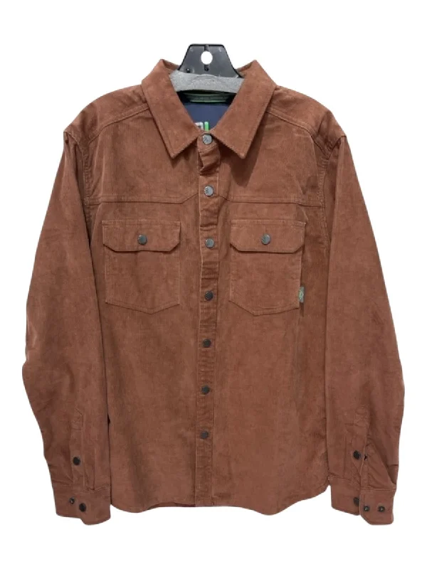 Luxury Customization STIO Size M Brown Cotton Blend Cordouroy Button Down Men's Long Sleeve Shirt Luxury Customization STIO Size M Brown Cotton Blend Cordouroy Button Down Men's Long Sleeve Shirt