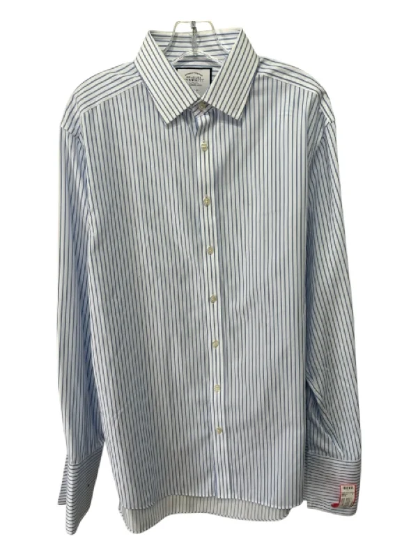 Fashion Classic Charles Tyrwhitt Size 16.5 Blue & White Cotton Blend Striped Long Sleeve Shirt Fashion Classic Charles Tyrwhitt Size 16.5 Blue & White Cotton Blend Striped Long Sleeve Shirt