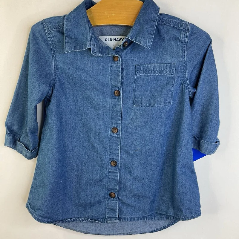 Fashion Selection Size 3: Old Navy Blue Demin Collared Long Sleeve Button-up Shirt