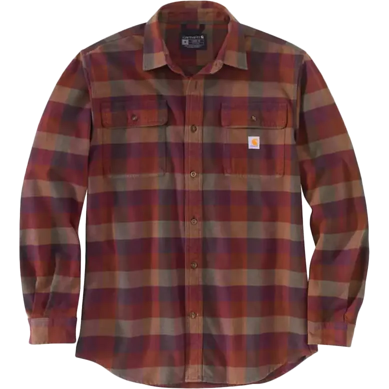 Youthful Street Fashion Men's Loose Fit Heavyweight Flannel Long-Sleeve Plaid Shirt