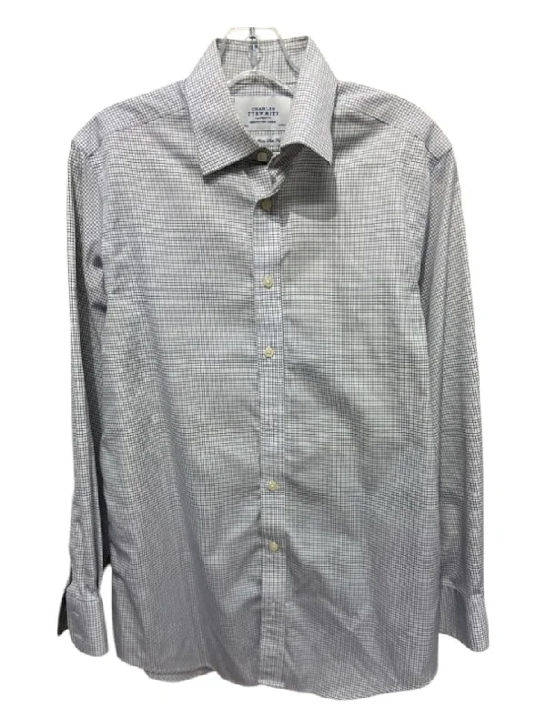 Cozy Outerwear Charles Tyrwhitt Size 15.5 White & Blue Cotton Blend Grid Long Sleeve Shirt Cozy Outerwear Charles Tyrwhitt Size 15.5 White & Blue Cotton Blend Grid Long Sleeve Shirt