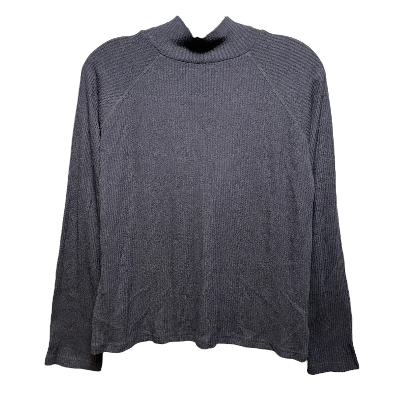 Relaxed Fashion Top Long Sleeve By Mer Sea In Grey, Size: M