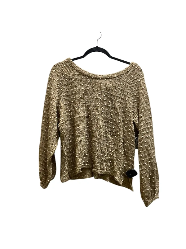 Soft Clothing Top Long Sleeve By Blu Pepper In Brown, Size: S