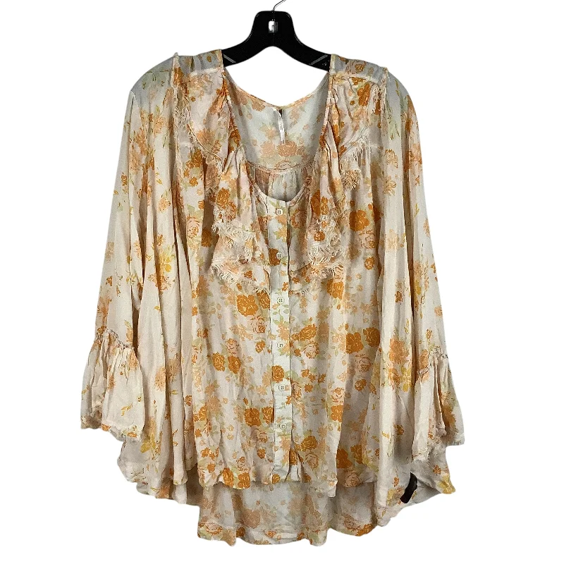Trendy Casuals Top Long Sleeve By Free People In Floral Print, Size: Xs