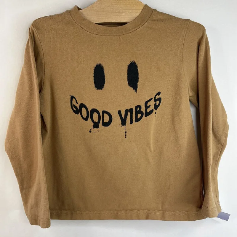 Dessert Matching Size 4: Tiny Tribe Brown 'Good Vibes' Smile Long Sleeve Shirt