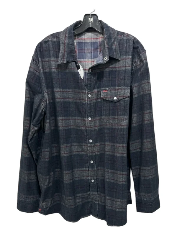 Summer Comfort Criquet NWT Size XL Navy & Gray Cotton Blend Plaid Corduroy Long Sleeve Shirt Summer Comfort Criquet NWT Size XL Navy & Gray Cotton Blend Plaid Corduroy Long Sleeve Shirt