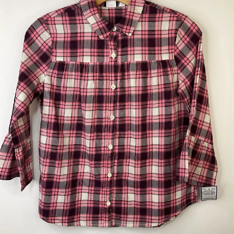 British Style Size 12: Gap Pink/Purple Plaid Button-Up Collared Long Sleeve Shirt-NEW W/Tag British Style Size 12: Gap Pink/Purple Plaid Button-Up Collared Long Sleeve Shirt-NEW W/Tag
