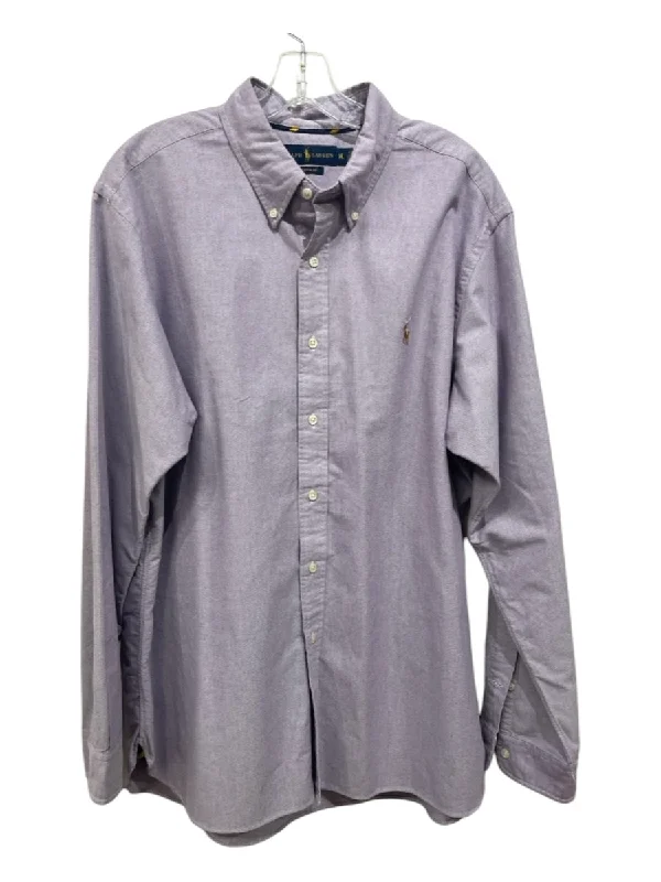 Celebrity Picks Ralph Lauren Size XL Purple Cotton Solid Button Down oxford Long Sleeve Shirt Celebrity Picks Ralph Lauren Size XL Purple Cotton Solid Button Down oxford Long Sleeve Shirt