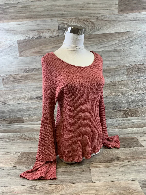 Warm Comfort Top Long Sleeve Basic By Jolie In Pink, Size: S