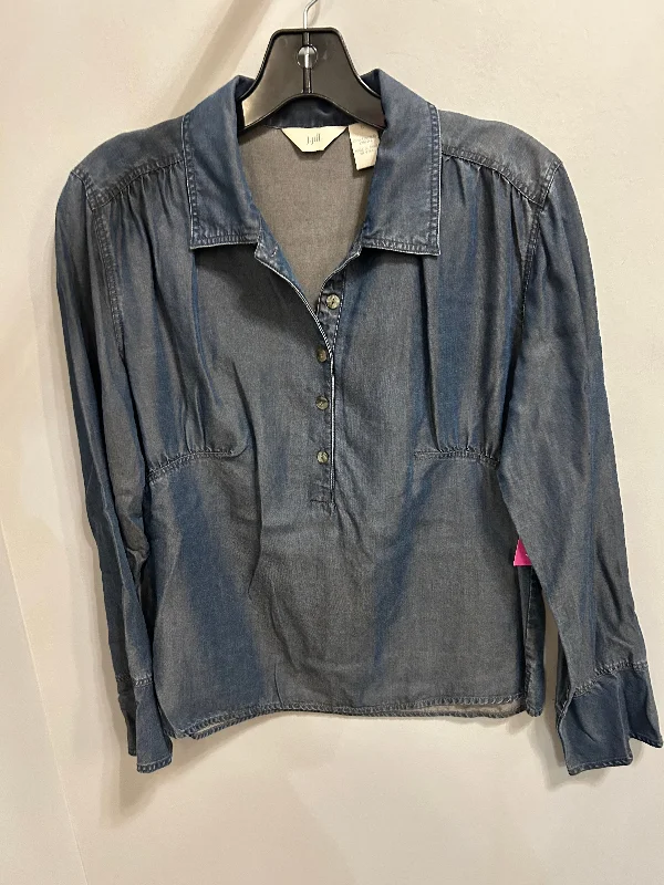 Breezy Style Top Long Sleeve By J. Jill In Blue, Size: S