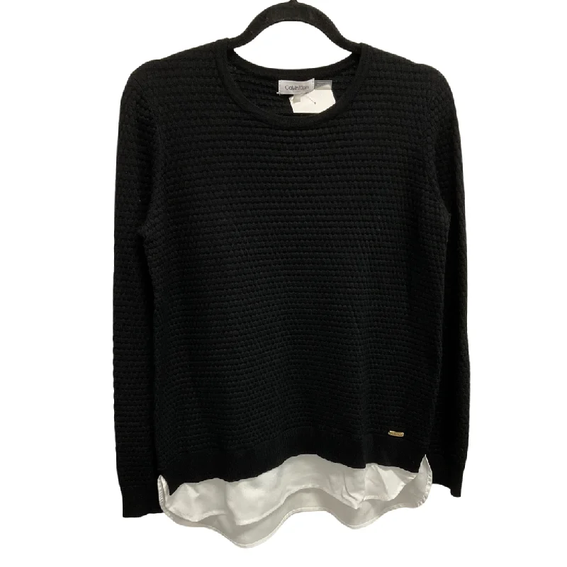 Modern Comfort Top Long Sleeve By Calvin Klein In Black & White, Size: S
