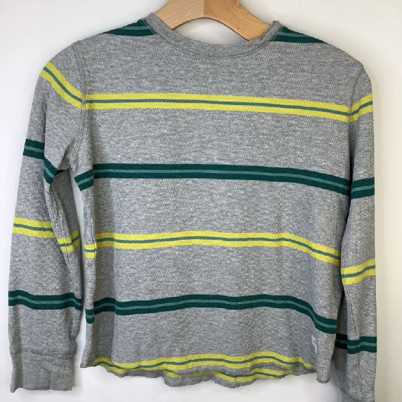 Simple Matching Size 8: Gap Grey Yellow/Green Striped Textured Long Sleeve T