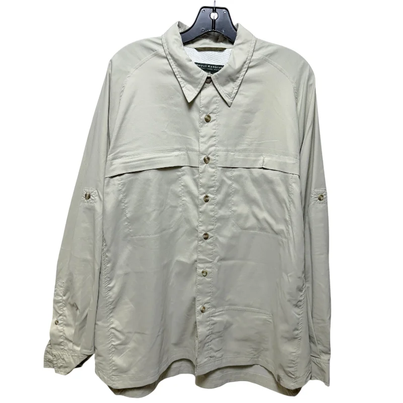Soft Knitwear Top Long Sleeve By Royal Robbins In Cream, Size: L