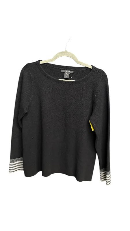 Soft Wear Top Long Sleeve By Tahari By Arthur Levine In Black, Size: M