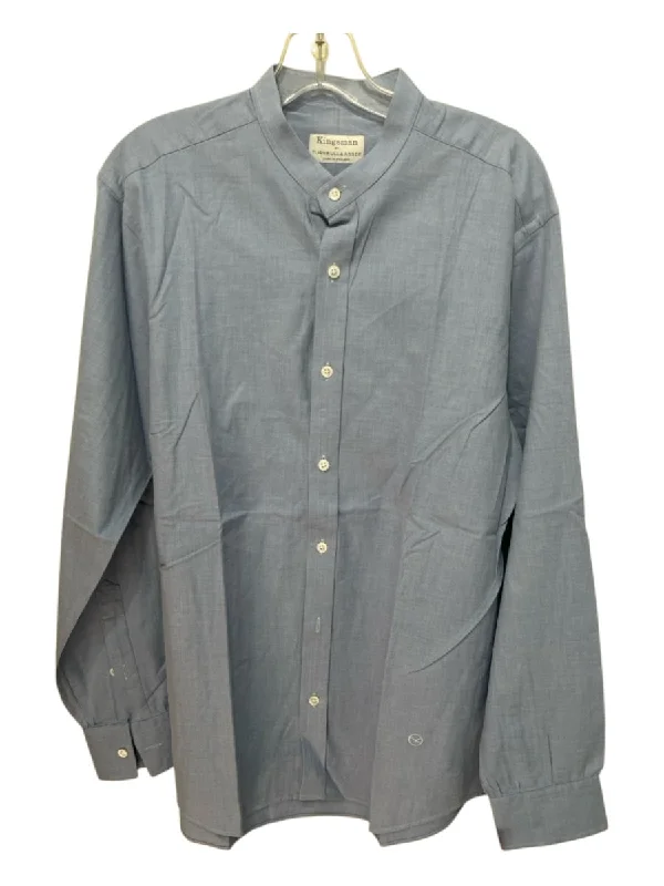 Warm Comfort Kingsman Size M Light blue Cotton Blend Solid Button Down Long Sleeve Shirt Warm Comfort Kingsman Size M Light blue Cotton Blend Solid Button Down Long Sleeve Shirt