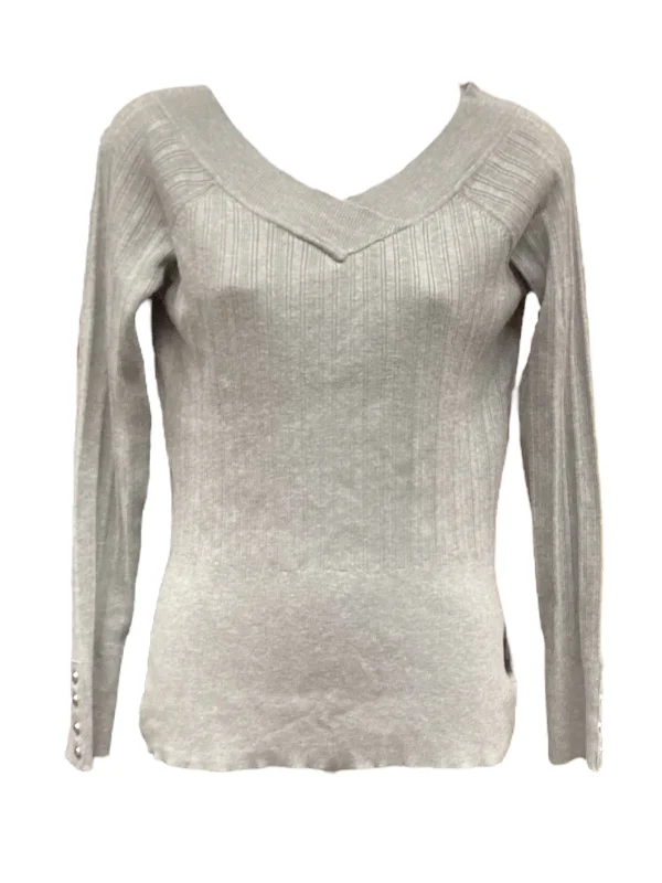 Smart Casuals Top Long Sleeve By White House Black Market In Grey, Size: S