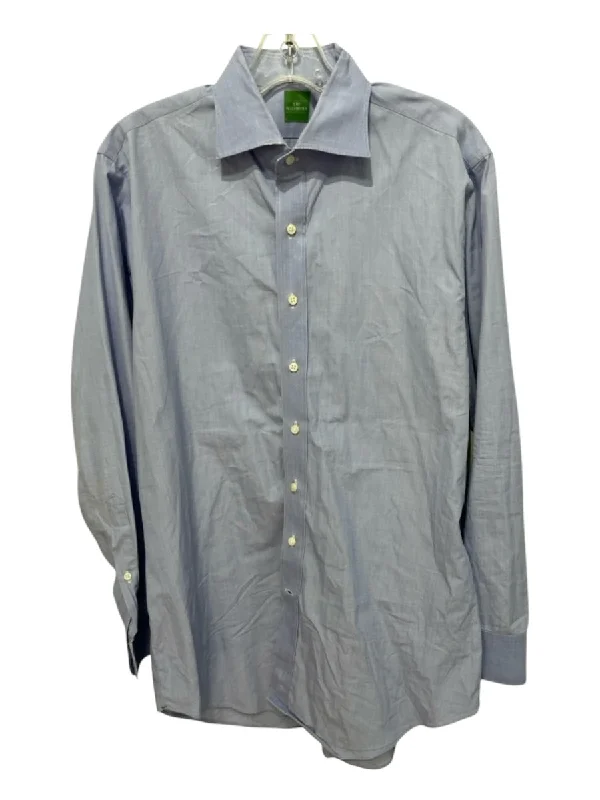 Romantic Temperament Sid Mashburn AS IS Size Est M Light blue Cotton Blend Solid Long Sleeve Shirt Romantic Temperament Sid Mashburn AS IS Size Est M Light blue Cotton Blend Solid Long Sleeve Shirt