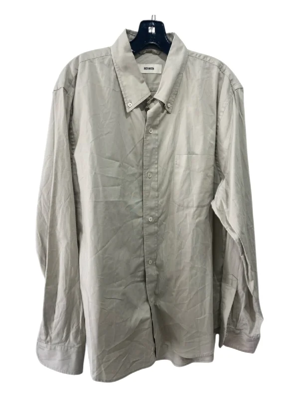 Fashionable Items Buck Mason Size L Beige Cotton Blend Solid Front Pocket Men's Long Sleeve Shirt Fashionable Items Buck Mason Size L Beige Cotton Blend Solid Front Pocket Men's Long Sleeve Shirt