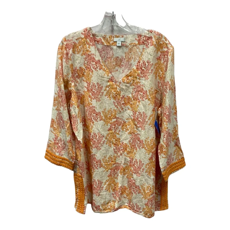 Comfortable Dresses Top Ls By J. Jill In Orange, Size:L