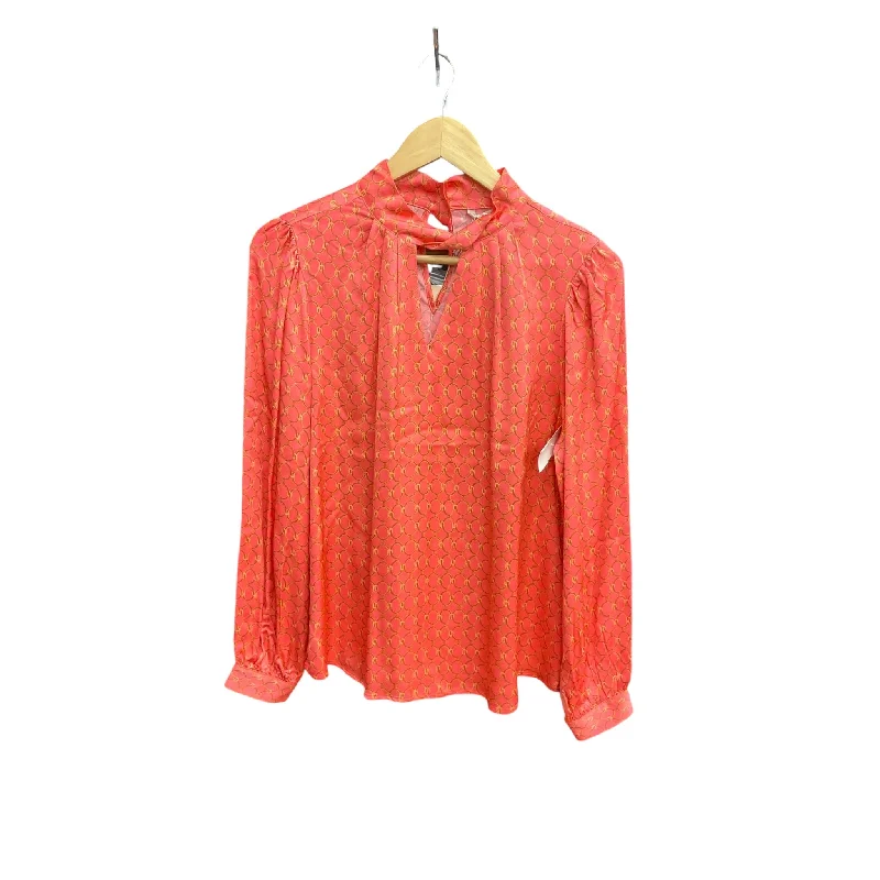 Breathable Style Top Long Sleeve By Clothes Mentor In Orange, Size: M