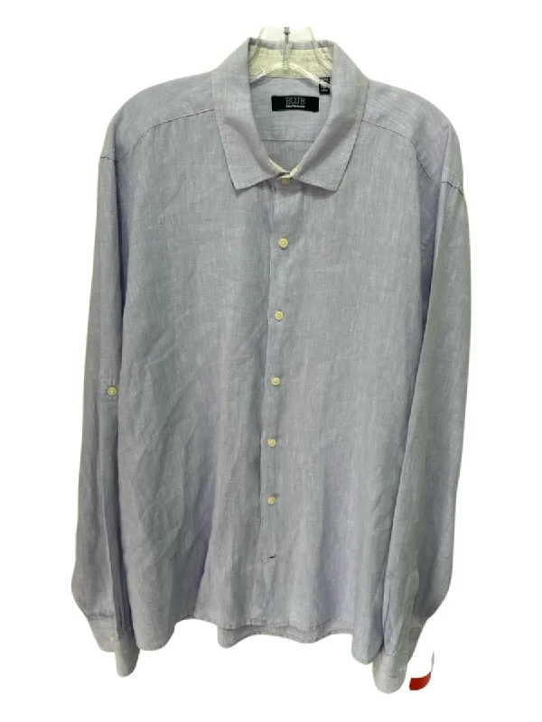 Stylish Wear Saks Fifth Ave Size XXL Purple Linen Blend Solid Button Down Long Sleeve Shirt Stylish Wear Saks Fifth Ave Size XXL Purple Linen Blend Solid Button Down Long Sleeve Shirt