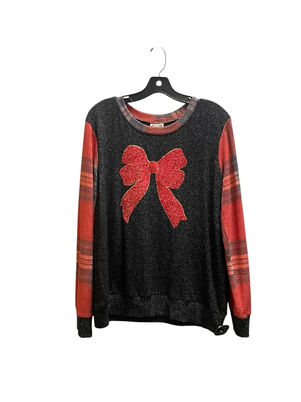 Comfortable Fashion Top Long Sleeve By Clothes Mentor In Red, Size: M