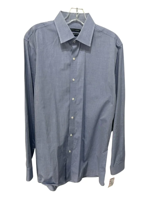 Urban Comfort Saks Fifth Ave Size 16.5 Blue Cotton Solid Button Down Men's Long Sleeve Shirt Urban Comfort Saks Fifth Ave Size 16.5 Blue Cotton Solid Button Down Men's Long Sleeve Shirt