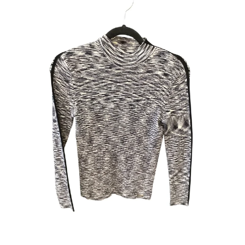 Cozy Outerwear Top Long Sleeve By Tahari By Arthur Levine In Black & White, Size: M