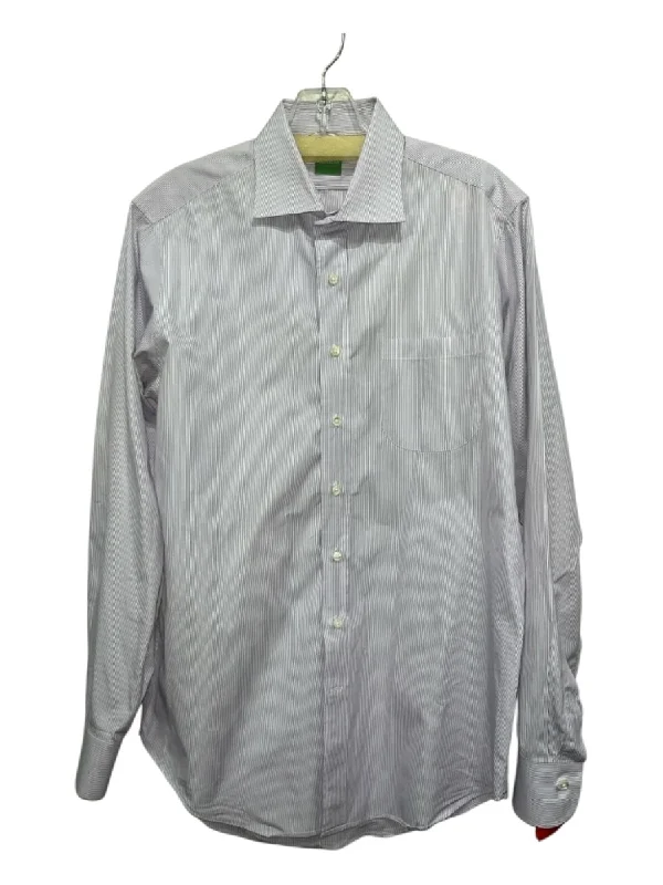 Bright Colors Sid Mashburn Size 15.5 Purple & White Cotton Striped Men's Long Sleeve Shirt Bright Colors Sid Mashburn Size 15.5 Purple & White Cotton Striped Men's Long Sleeve Shirt