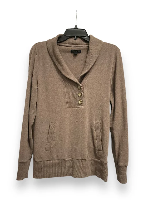 Easy Fashion Top Long Sleeve By Banana Republic In Taupe, Size: M