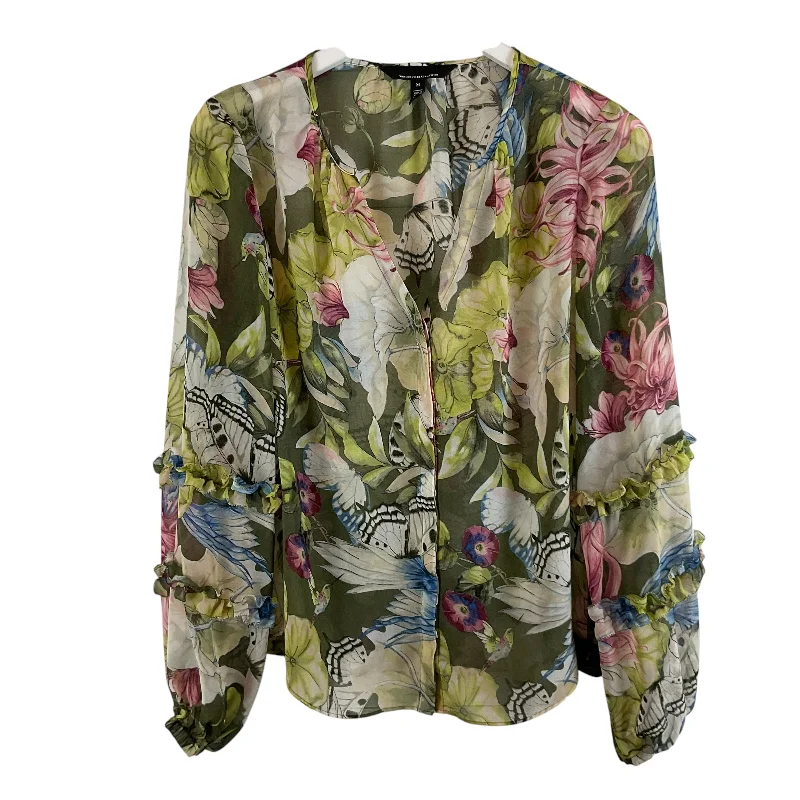 Elegant Wear Top Long Sleeve By White House Black Market In Green, Size: M