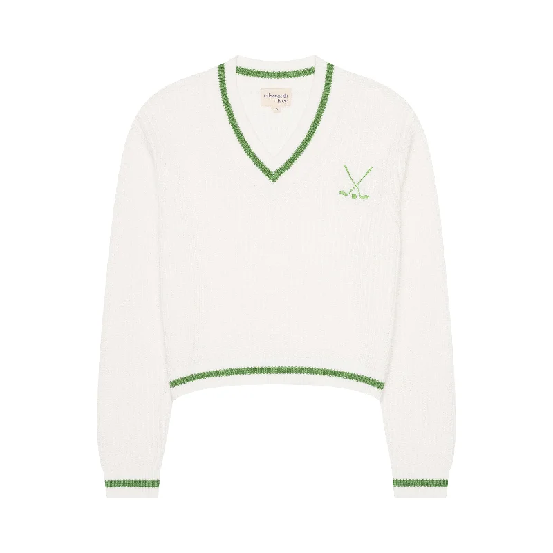 Light Layers Golf Club Varsity Sweater in Green