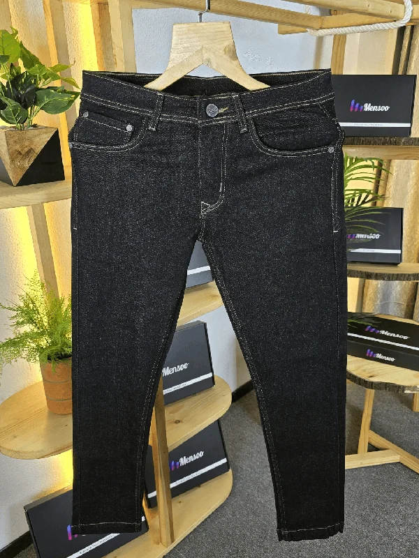Warm Layers Mensoo Black Raw Wash Jeans