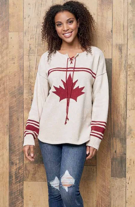 Fashion Classic Canadiana Eco Cotton "Hockey" Pullover Sweater