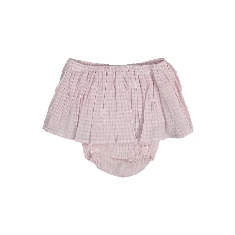 Comfortable Dresses 6033-BABY BLOOMER RUFFLE-Vichy Soft Pink