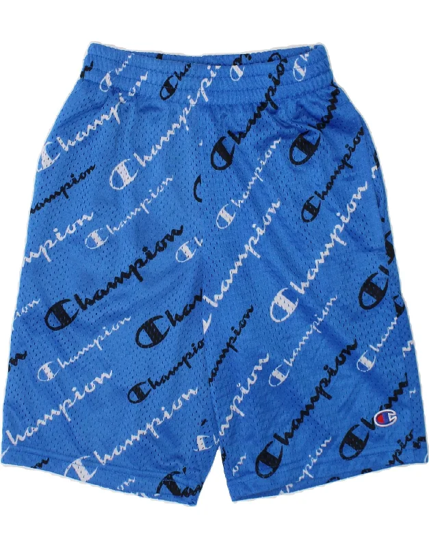 Comfortable Jeans CHAMPION Boys Graphic Sport Shorts 9-10 Years Medium  Blue Polyester