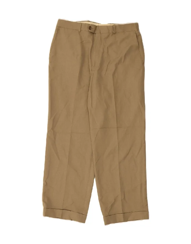 Cozy Chic Wear RALPH LAUREN Mens Straight Suit Trousers W32 L27 Beige Polyester