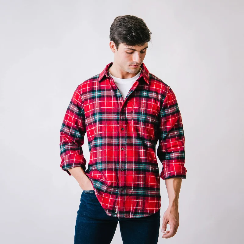 Breathable Comfort Brushed Flannel Button Down Shirt