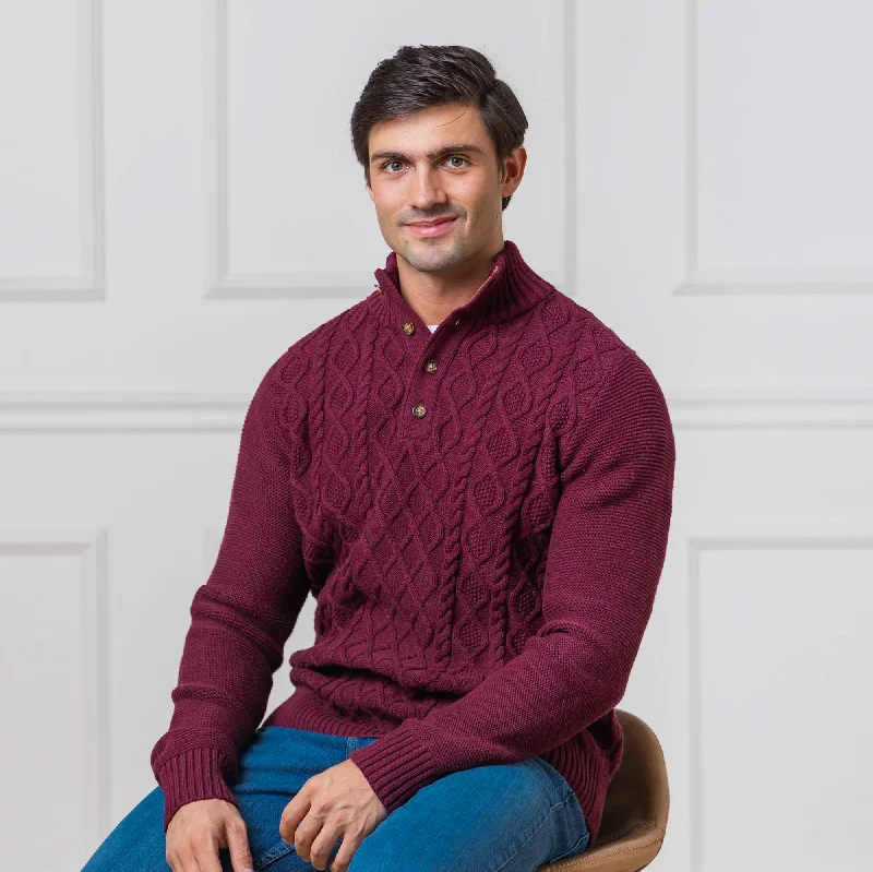 Personal Charm Mock Neck Cable Sweater